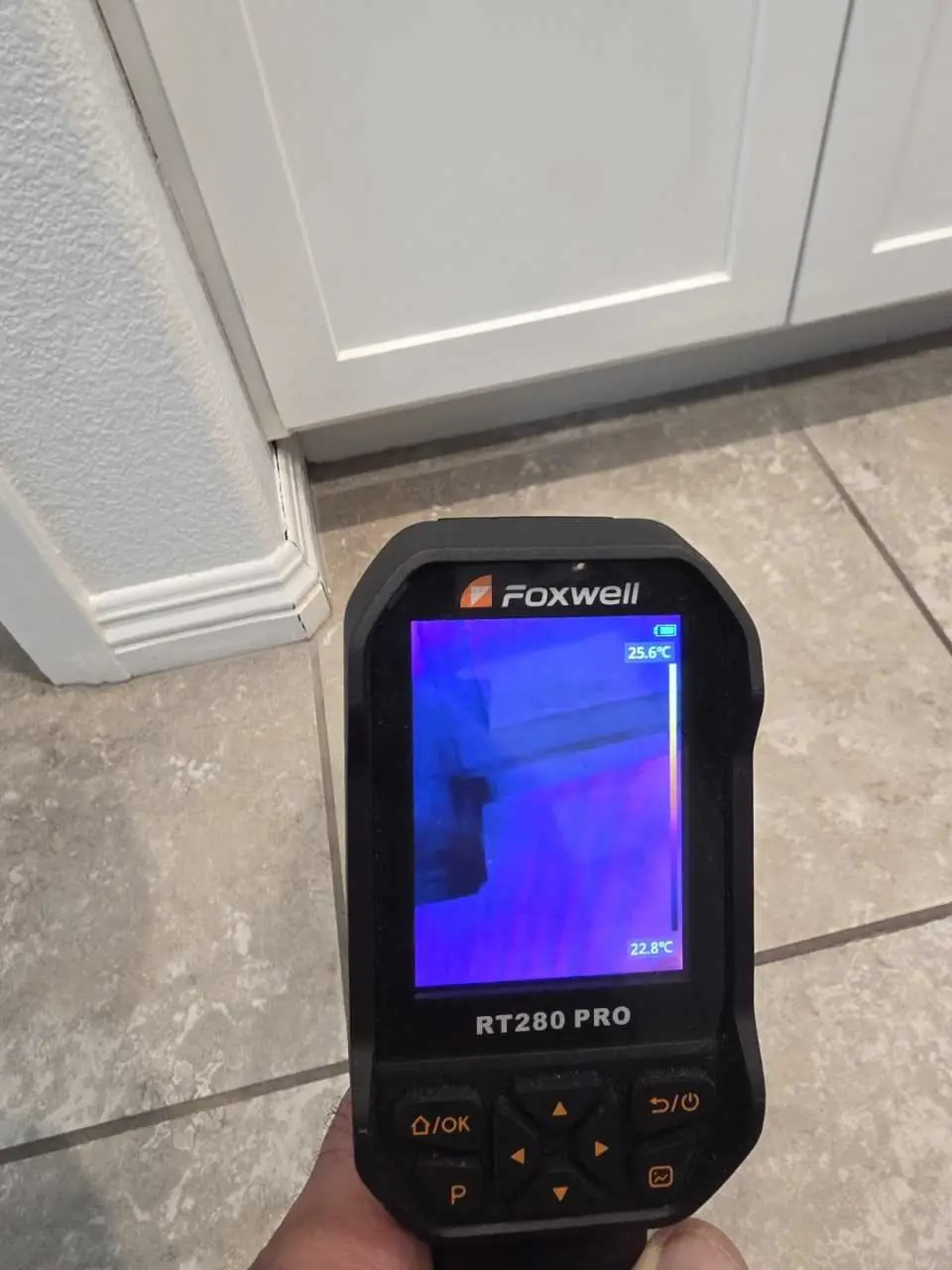 Thermal imaging inspection finding hidden moisture