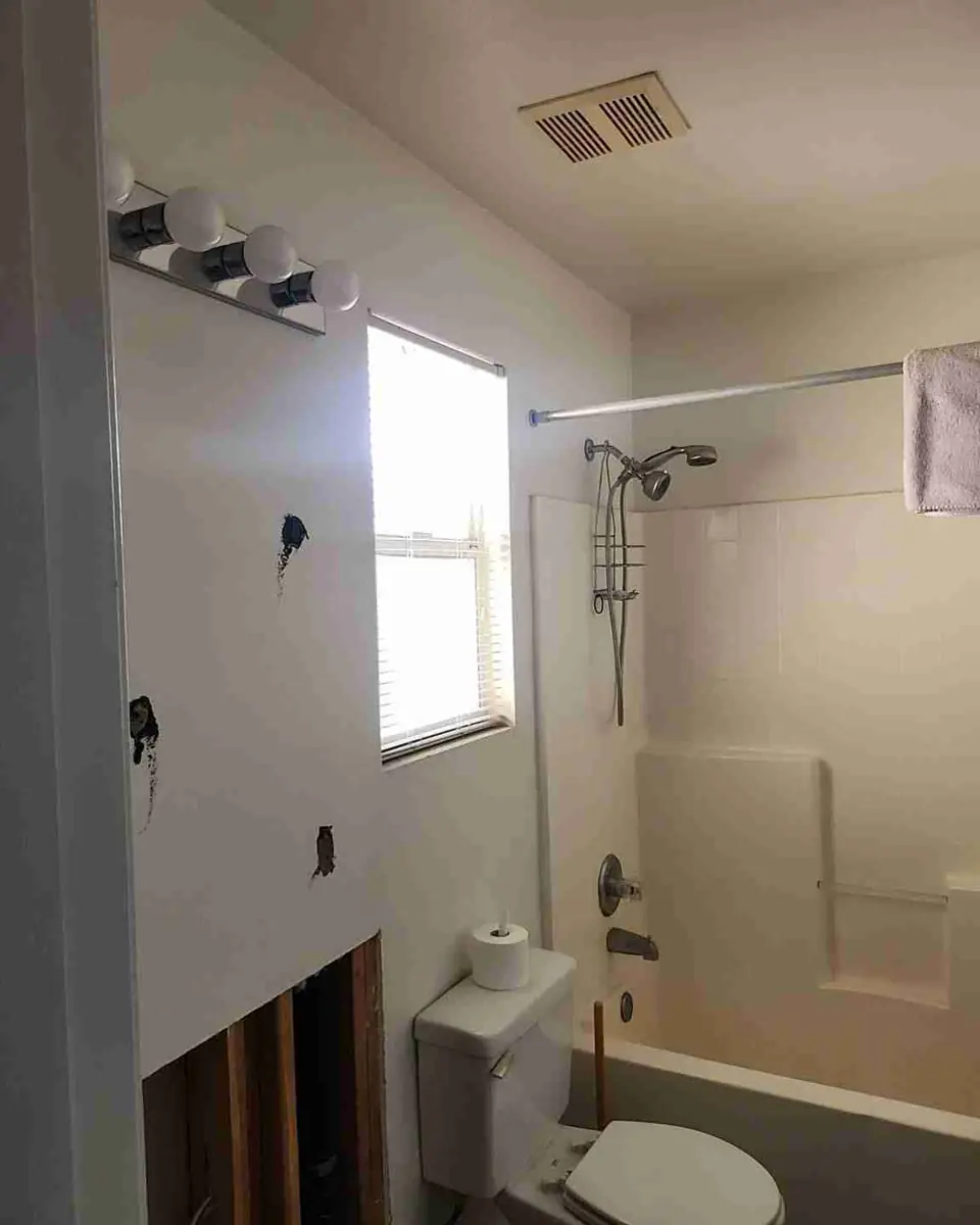 Upstairs bathroom dried and cleared, ready for the rebuild